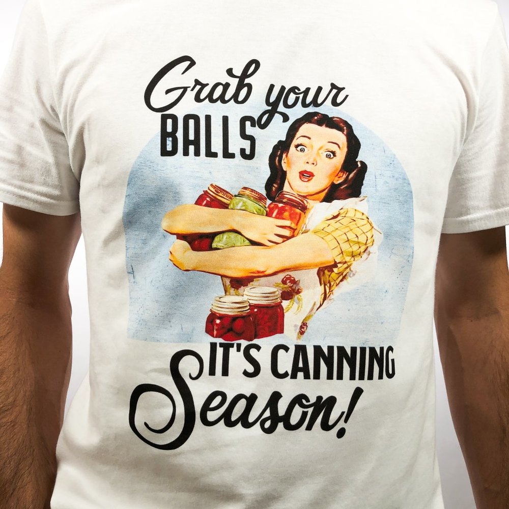 Grab Your Balls White Graphic Tee T-Shirt S M L XL - Picture 2 of 8